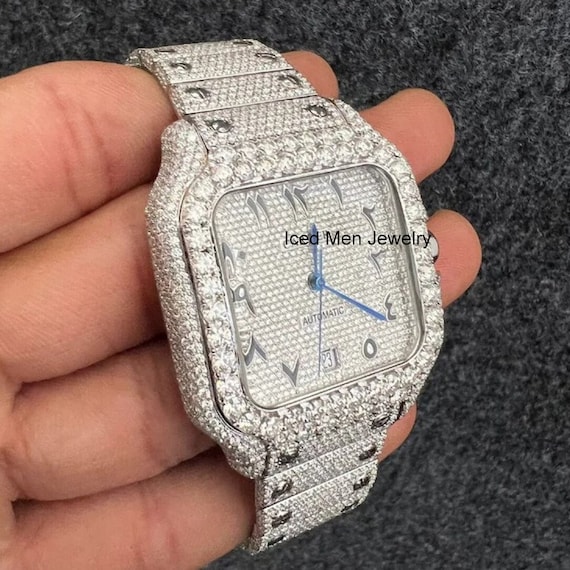 Mens moissanite online watch