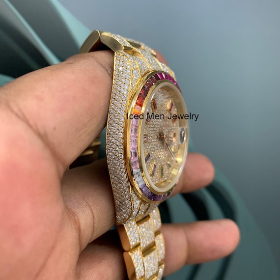 Diamond studded watches mens store