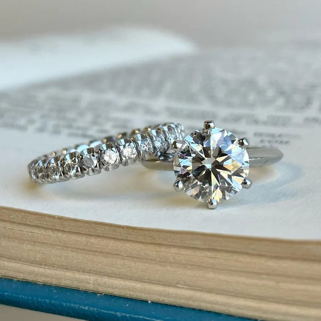 2 CT Round Solitaire Engagement Ring, 14K Gold Ring, Moissanite Bridal
