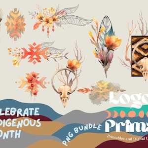 Celebrate Indigenous Month and Culture PNG PDF Sticker Digital Download Bundle