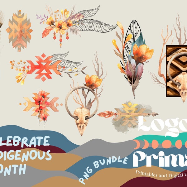 Celebrate Indigenous Month and Culture PNG PDF Sticker Digital Download Bundle