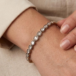 Viktorianisches Diamant Freundschaftsarmband.Diamant Scheibe Armband Polki Diamant Armband Geschenk für sie