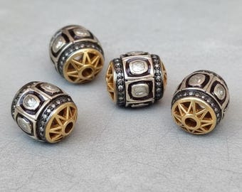 Cuentas de diamantes pavé hechas a mano: accesorio de joyería de plata 925