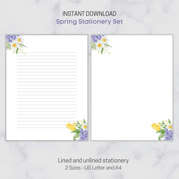 Spring Printable Stationery - Etsy