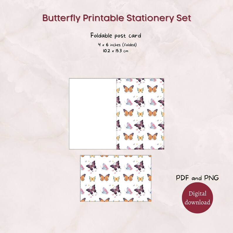 Butterfly Printable Stationery, Printable Writing Paper, Writing Paper ...