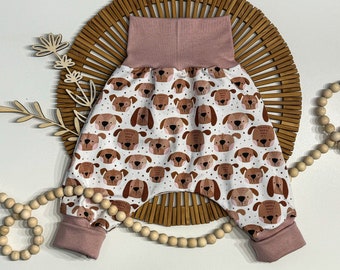 Pumphosen Set mit Hunden- luftige Babykleidung für kleine Mädchen - Geschenk zur Geburt - für Frühchen, Babys und Kleinkinder - Gr. 44-110