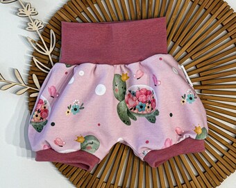 Kurze Pumphose für Babys, Kleinkinder und Kinder mit Schildkröten in rosa - Kinder Shorts - Sommerhose - Mädchenkleidung - Gr. 56-128