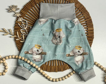 Baby Pumphosen mit Koalas für jeden Anlass - Hosen die mitwachsen - Babyausstattung für Frühchen, neugeborene und Kleinkinder, Gr. 44-110