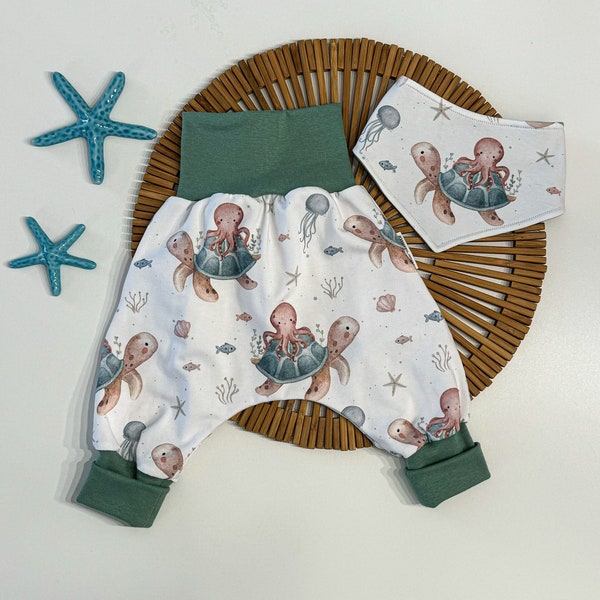 Baby Hosen - Pumphosen Babys u. Kinder - Maritime Babykleidung - Erstlingsausstattung für Kinder - Geschenk zur Geburt - Gr 44-110