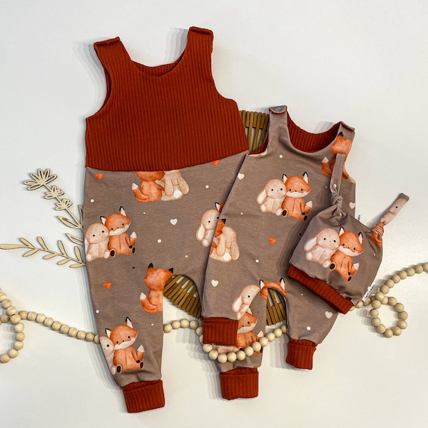 Strampler mit Waldtieren - süße Babykleidung für den Frühling und Sommer mit Personalisierung - Baby Mode von Frühchenkleidung bis Kleinkind