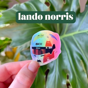 Lando Norris mini helmet sticker | cute Formula One sticker for notebooks, water bottles, laptops | McLaren F1