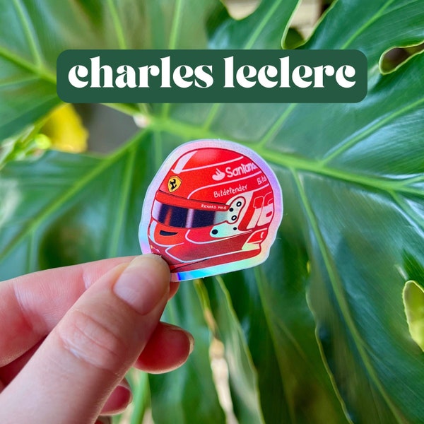 Charles Leclerc mini helmet sticker | cute Formula One sticker for notebooks, water bottles, laptops | F1 Ferrari