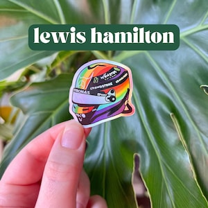 Lewis Hamilton mini helmet sticker | cute Formula One sticker for notebooks, water bottles, laptops | Lewis Hamilton