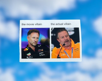 Villain meme sticker | F1 sticker for Laptops and Water Bottles, Formula One | McLaren Red Bull F1