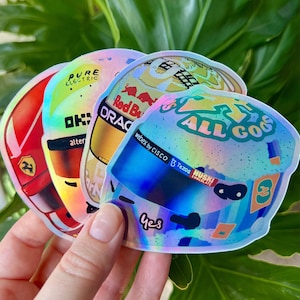 Helmet stickers - large F1 | cute Formula One sticker for notebooks, water bottles, laptops | Red Bull Ferrari McLaren F1