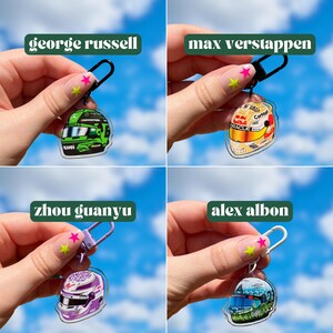 Driver Helmet Acrylic Charms | F1 Driver Keychains for Backpacks, Bags ...