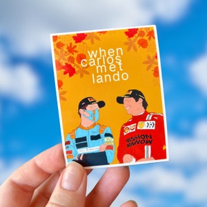 When Carlos Met Lando | Lando Norris Carlos Sainz sticker Mclaren Ferrari F1 Laptop and Water bottles Formula One duo