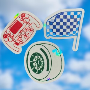 Racing Basics Suncatchers window stickers | cute Formula One sticker for windows | Racing F1 Christmas stocking stuffer gifts