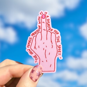 Women in Motorsports "Obsession" middle finger sticker | cute Formula One sticker for notebooks, water bottles, laptops | F1