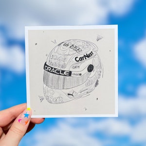 Motorsport art prints | cute F1 print for room/office decor | F1 art Max Verstappen Charles Leclerc Carlos Sainz Ferrari F1 art image 2