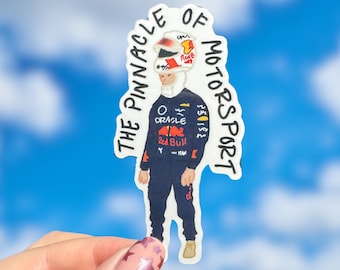 Max Verstappen "Pinnacle of Motorsport" sticker | cute Formula One sticker for notebooks, water bottles, laptops | Red Bull F1