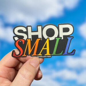 Shop Small Sticker Shop Small Sticker | Weatherproof Holographic Laptop Decal - Etsy