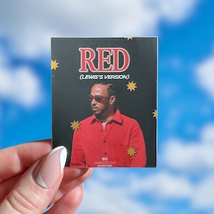 Red (Lewis&#39;s Version) F1 Sticker | Lewis Hamilton Ferrari sticker | cute F1 sticker for laptop, water bottles, phone case