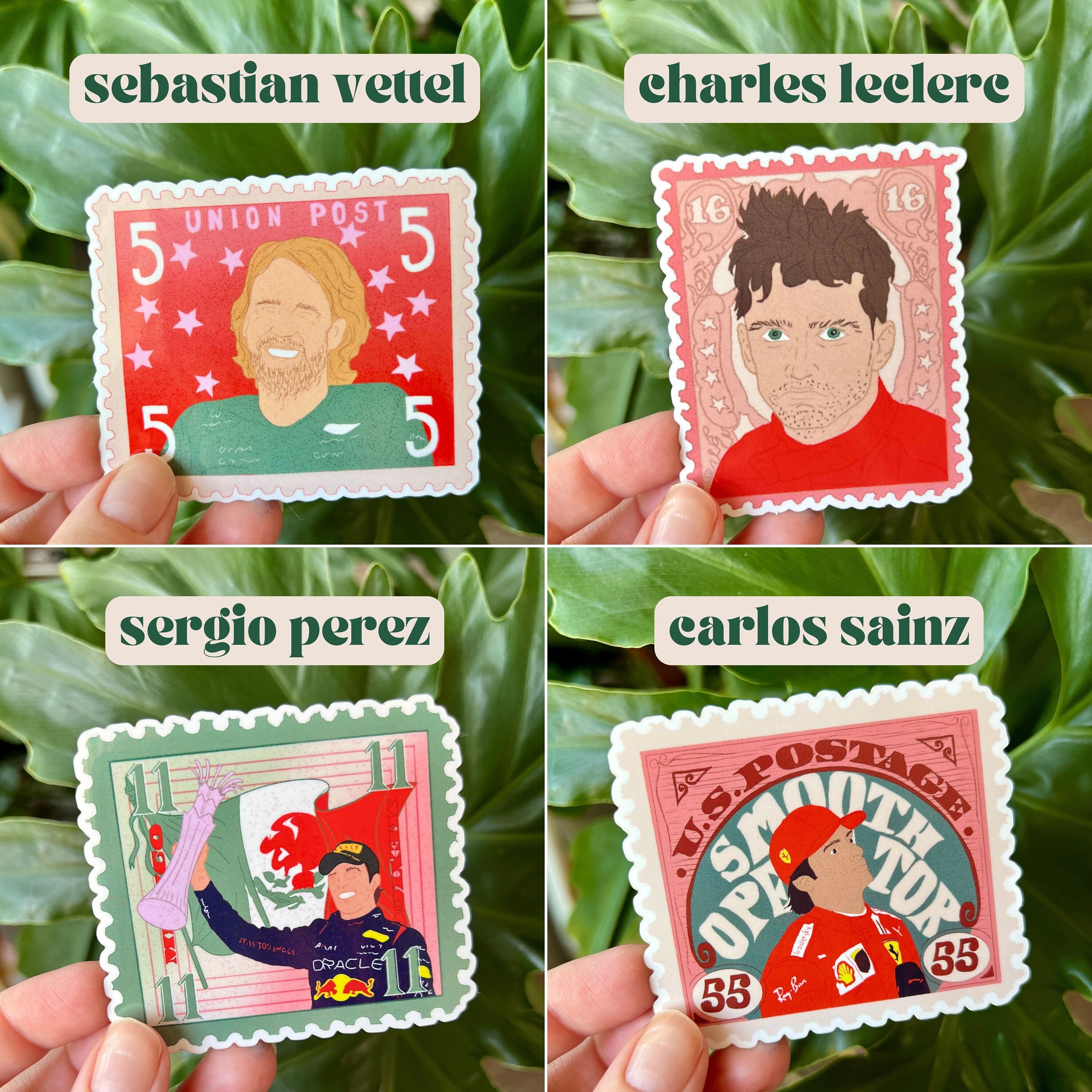 Vettel Sticker Sebastian Vettel Smiling Stamp Sticker | F1 Sticker for Notebooks ...