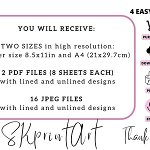 Letter Writing Set, Moon and Stars Printable Stationery, Bundle Lined ...