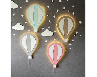 Hot Air Balloon Lamp, Nursery Night Light, Nursery Wall Art, Baby Room Light, Nursery Wall Decor, Hot Air Balloon Decor, Toddler Room Decor