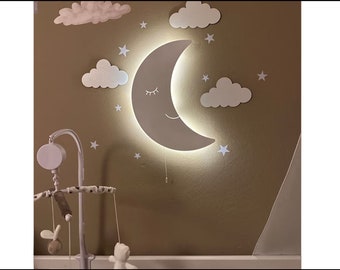 Christmas Gifts For Baby, Moon Lamp, Baby Night Light, Moon Light, Nursery Wall Lamp, Moon Wall Lamp, Baby Room Lamp, Baby Room Light
