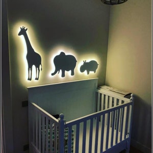 Giraflamp of olifantslamp of dinosauruslamp of nijlpaardlamp, safarinachtlampje, decor olifant kinderkamer, babycadeau, dierenlamp