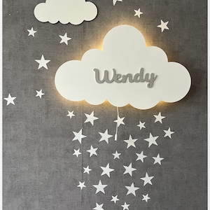 Cloud Lamp, Cloud Night Light, Cloud Nursery Decor, Kids Wall Lamp, Custom Baby Gift, Personalized Lamp, Nursery Lamp, Baby Room Lamp