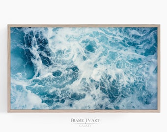 Samsung Frame TV Art Aerial Photography, Ocean Art, Modern Art Seascape Ocean Waves, Digital Download