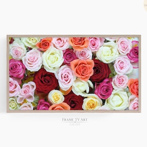 Samsung Frame TV Art Roses for Spring Decor