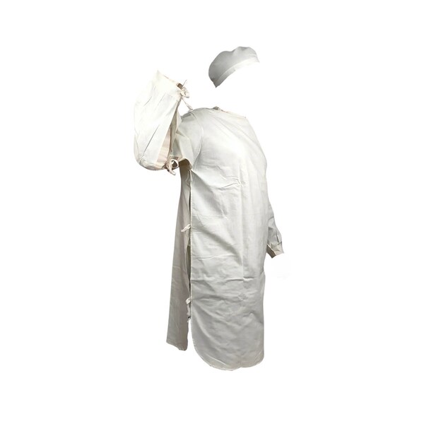Antique military surgical gown + cap HALLOWEEN COSTUME