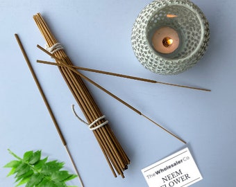 Neem Flower Incense Sticks - Azadirachta indica - Natural / Handmade Agarbatti - 100-200 Sticks