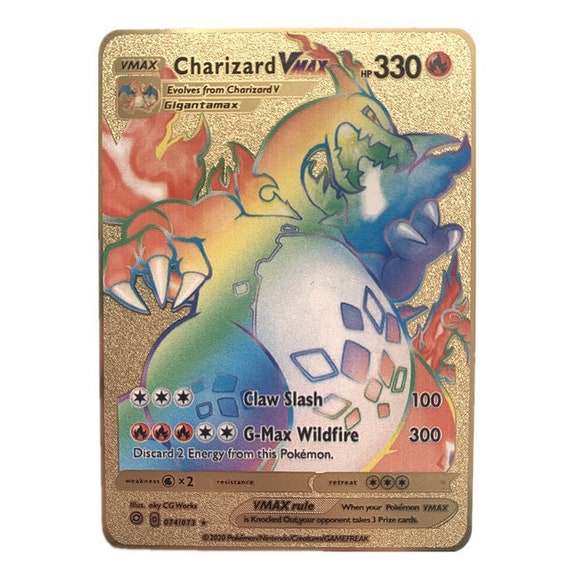 Charizard VMAX Shiny Gold Metal Pokemon Card -  Denmark