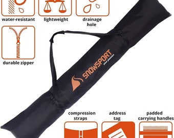 Snowsport SuperPro 5-in-1 Ski Bag with Rucksack Function 150 / 160 / 170 / 180 cm for 1 Pair of Skis and Poles