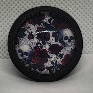 Victorian Skull Rose Knobs – Gothic Drawer Pulls (1.2" Black)