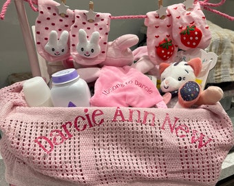 Handmade washing line baby baskets