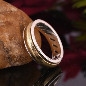 925 Sterling Silver Handmade Spinner Ring, Fidget Worry Ring, Meditation Ring, Gift For Wife & Mom, Best Anxiety Ring, Anti Stress Ring.
