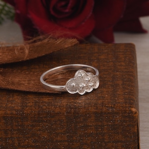 Cloud Ring, Nature Inspired 925 Sterling Silver Ring, Sky Jewelry, Tiny Cloud Ring Gift for Her, Gifts for Valentine&#39;s Day, Surprises Ring.