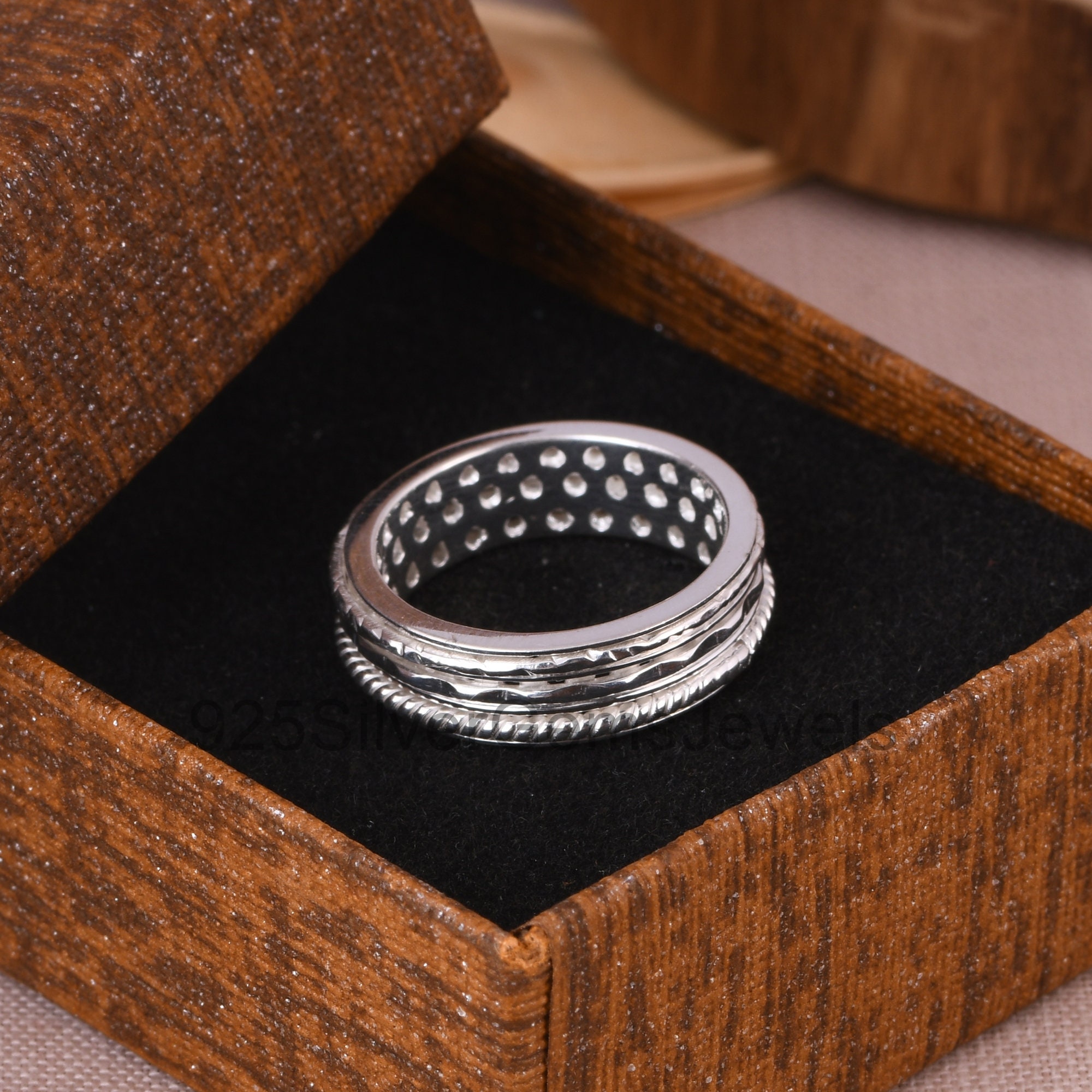 Anello Uomo N Argento Masscco 925 E Rame Martellato - Etsy Tala - Foto 10