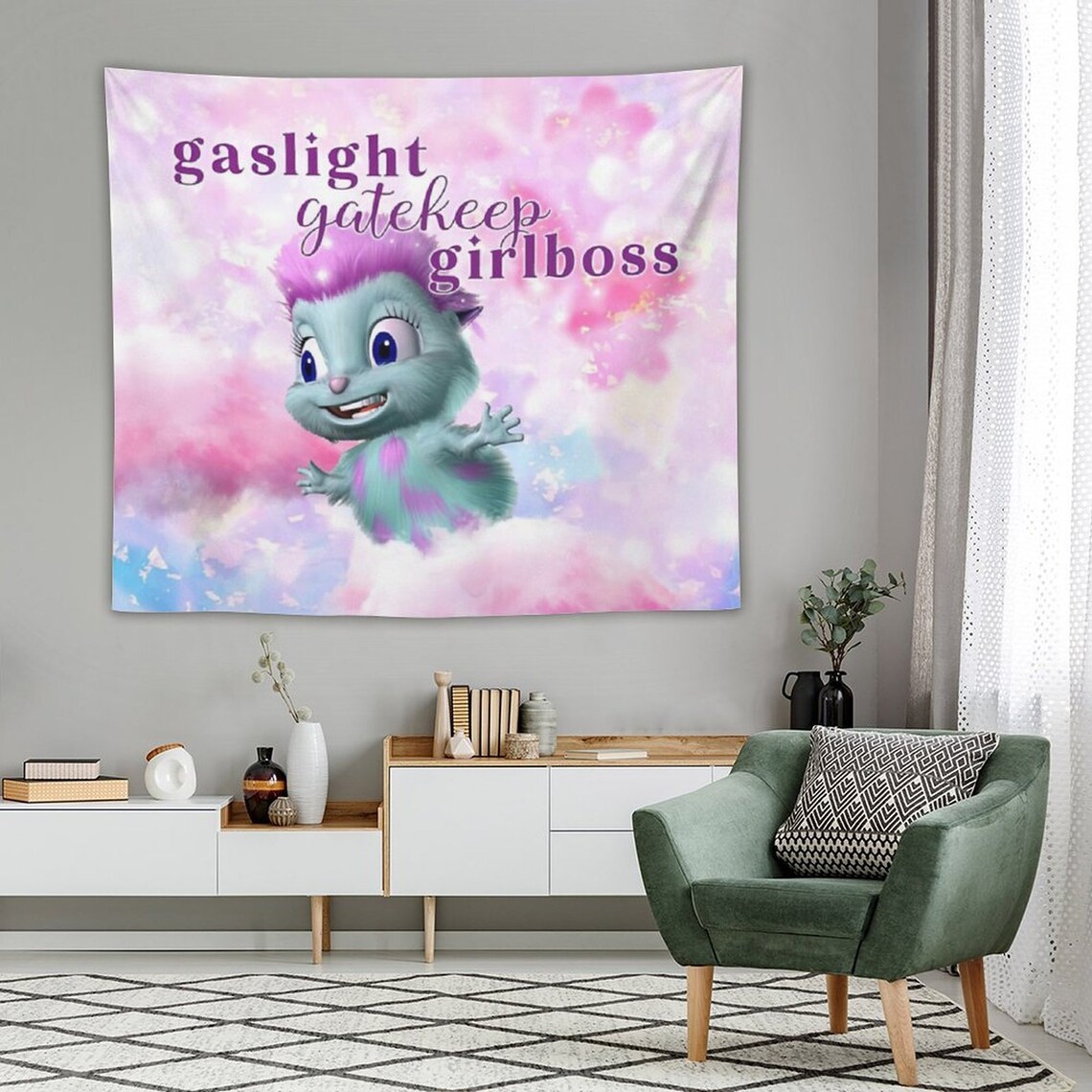 Bibble Happiness Tapestry Girlboss Gaslight Gatekeep Etsy