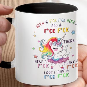 Funny Unicorn Coffee Mug: Sarcastic Gift, Rainbow Design