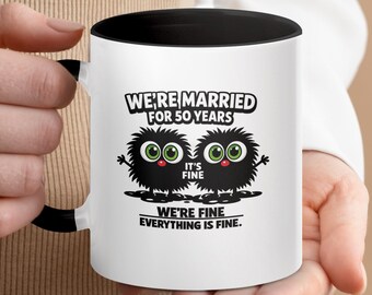 50th Anniversary Mug: Funny Golden Couple Gift for Husband Wife
