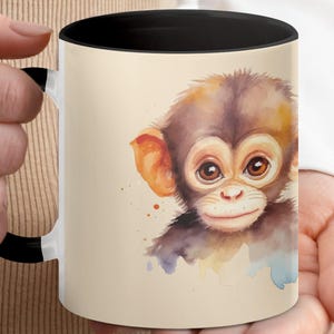Adorable Monkey Face Ceramic Coffee Mug - Gift for Animal Lovers