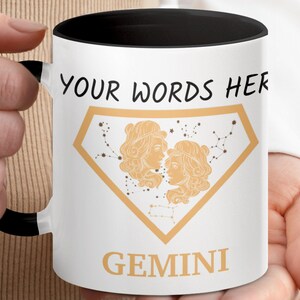 Personalized Gemini Mug: Custom Zodiac Astrology Gift