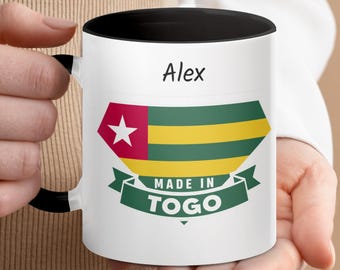 Personalized Togo Flag Coffee Mug, Custom Name Gift